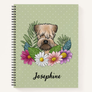 Weich überzogene Wheaten Terrier farbenfrohe Blume Notizbuch