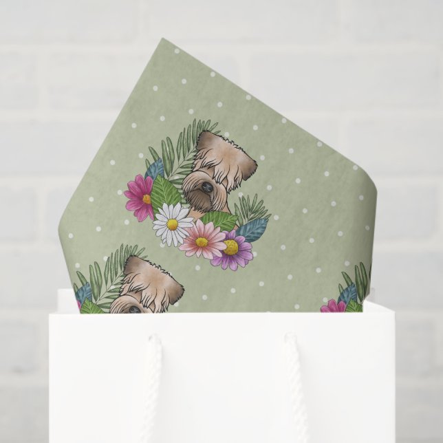 Weich überzogene Wheaten Terrier farbenfrohe Blume Seidenpapier (Geschenktüte)