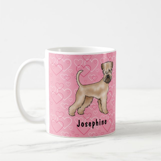 Weich überzogene Wheaten Terrier Hund Liebe Herzmu Kaffeetasse (Links)