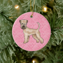 Weich überzogene Wheaten Terrier Hund Liebe Herzmu Keramik Ornament