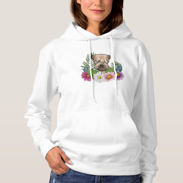 Weich überzogene Wheaten Terrier Kopf farbenfrohe  Hoodie (Vorderseite)