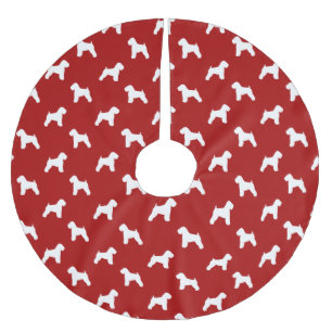 Weich überzogene Wheaten Terrier-Silhouetten rot Polyester Weihnachtsbaumdecke