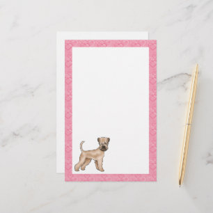 Weich überzogener Hund Terrier Hund Herzmuster Ros Briefpapier