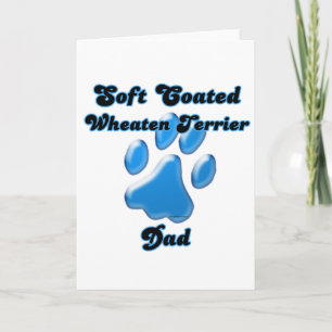 Weich überzogener Vater Terrier Blue Pawprint Feiertagskarte