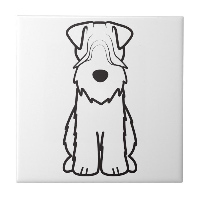 Weich überzogener Wheaten Terrier-HundeCartoon Fliese (Vorderseite)
