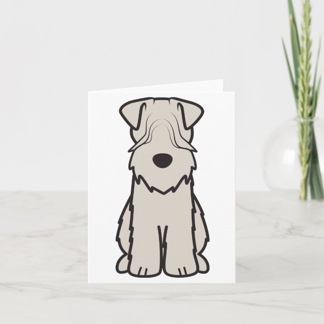 Weich überzogener Wheaten Terrier-HundeCartoon Karte (Vorderseite)