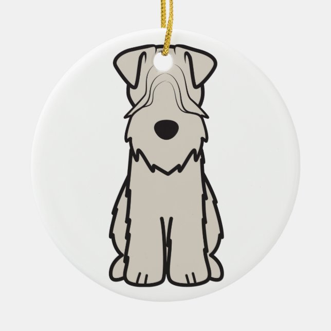 Weich überzogener Wheaten Terrier-HundeCartoon Keramik Ornament (Vorne)
