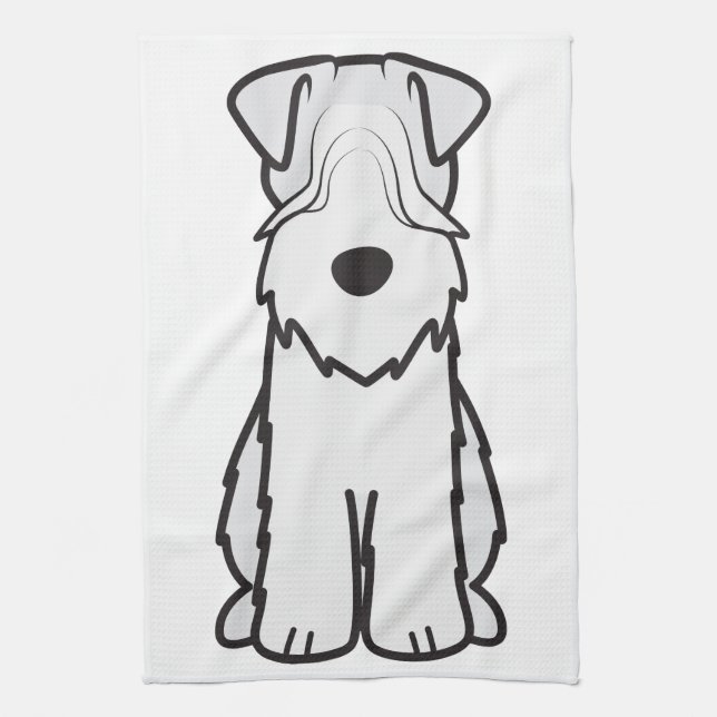 Weich überzogener Wheaten Terrier-HundeCartoon Küchentuch (Vertikal)