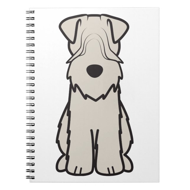 Weich überzogener Wheaten Terrier-HundeCartoon Notizblock (Vorderseite)