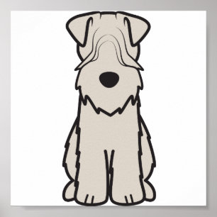 Weich überzogener Wheaten Terrier-HundeCartoon Poster