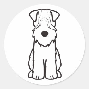 Weich überzogener Wheaten Terrier-HundeCartoon Runder Aufkleber