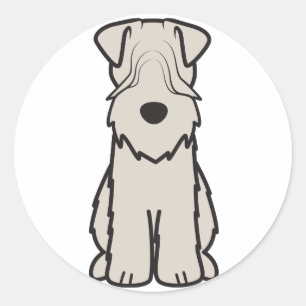 Weich überzogener Wheaten Terrier-HundeCartoon Runder Aufkleber