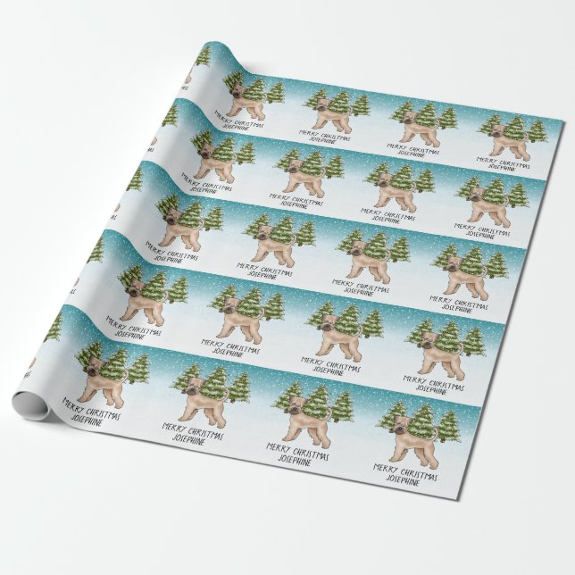 Weich überzogener Winterwald mit Terrier Snowy Geschenkpapier (Ungerollt)