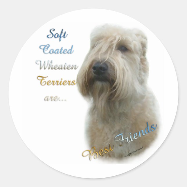 Weich überzogenes Wheaten Terrier Best F.. - Aufkl Runder Aufkleber (Vorderseite)