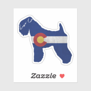 Weich überzogenes Wheaten Terrier Colorado Flag Aufkleber