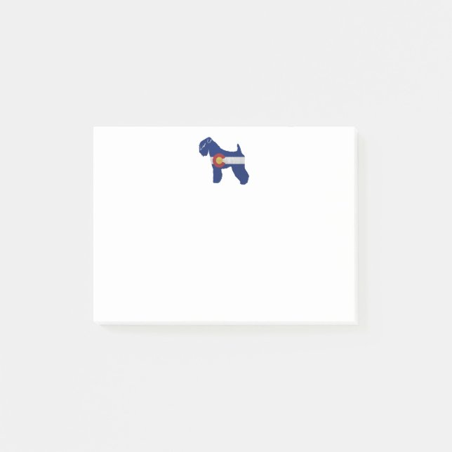 Weich überzogenes Wheaten Terrier Colorado Flag Post-it Klebezettel (Vorderseite)