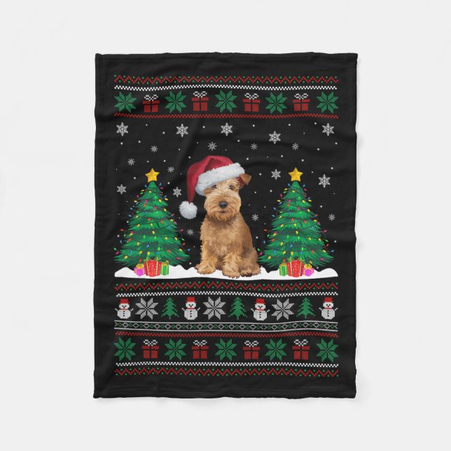 Weich überzogenes Wheaten Terrier Dog Xmas Tree Li Fleecedecke (Vorderseite)