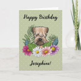 Weich überzogenes Wheaten Terrier Floral Happy Geb Karte