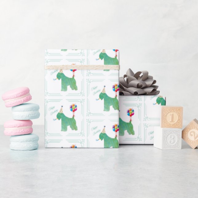 Weich überzogenes Wheaten Terrier Geburtstag Geschenkpapier (Babyparty)
