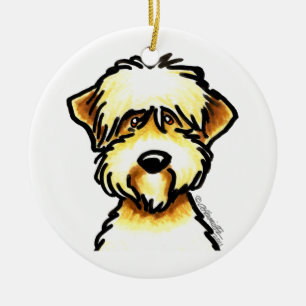 Weich überzogenes Wheaten Terrier-Gesicht Keramikornament