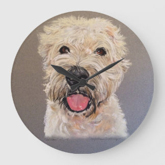 Weich überzogenes Wheaten Terrier Große Wanduhr