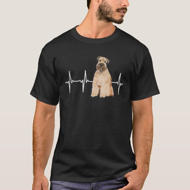 Weich überzogenes Wheaten Terrier Heartbeat T-Shirt (Vorderseite)