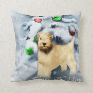 Weich überzogenes Wheaten Terrier-Weihnachten Kissen