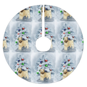 Weich überzogenes Wheaten Terrier-Weihnachten Polyester Weihnachtsbaumdecke