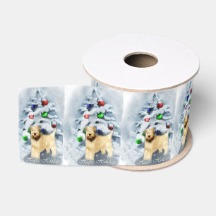 Weich überzogenes Wheaten Terrier-Weihnachten Ripsband
