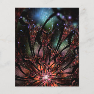 Weich und Zärtlichkeit Fraktal Fantasy Blume invit Flyer