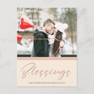 WEICHBLAUSHALTIGE ROSE PINK CHRISTMAS BLESSINS FOT FEIERTAGSPOSTKARTE