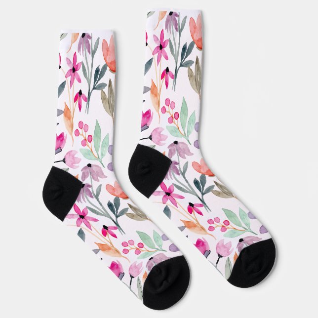 Weichblütenmuster-Blume Socken (Rechts)