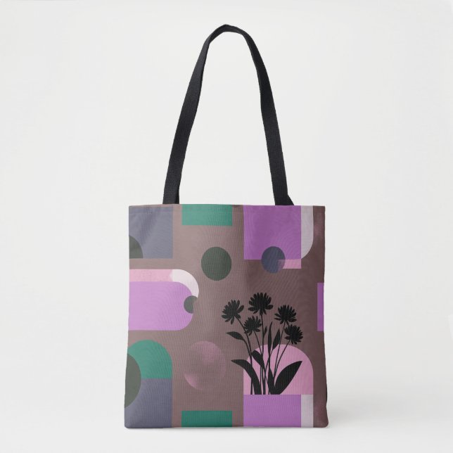 Weiche abstrakte Blumen-Collage-Tasche (Vorderseite)