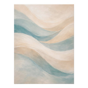 Weiche abstrakte Wellen Minimale Pastell-Wandkunst Poster