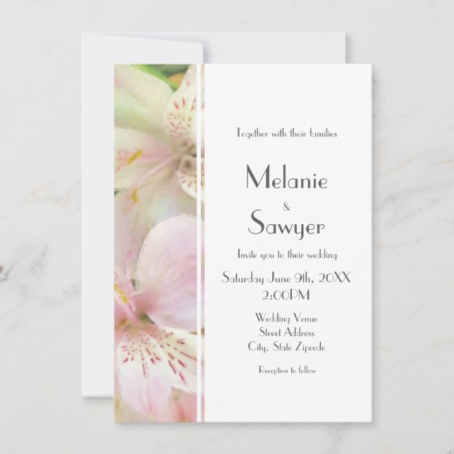 Weiche Alstromera-Malerei Einladung (Vorderseite)