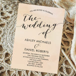 Weiche Apricot Wasserfarbe Einladung Hochzeit, Blu<br><div class="desc">Modern. Minimal. Zierlich. Diese Hochzeitseinladung verwendet klare Linien,  klassische Schriften und eine weiche Hintergrundstruktur,  um ein elegantes Aussehen für Ihren besonderen Tag zu schaffen.</div>
