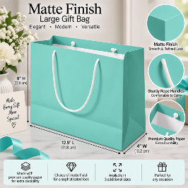Weiche Aqua-Einfarbige Minimalistische Geschenkver Große Geschenktüte