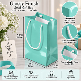 Weiche Aqua-Einfarbige Minimalistische Geschenkver Kleine Geschenktüte