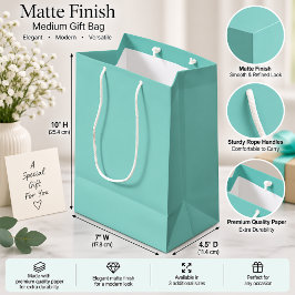 Weiche Aqua-Einfarbige Minimalistische Geschenkver Mittlere Geschenktüte