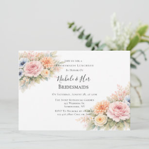 Weiche Aquarell-Blumen-Damen-Luncheon Einladung