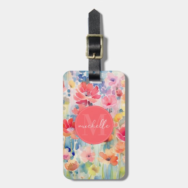 Weiche Aquarell-Blumen-Gepäckanhänger Gepäckanhänger (Vorderseite vertikal)