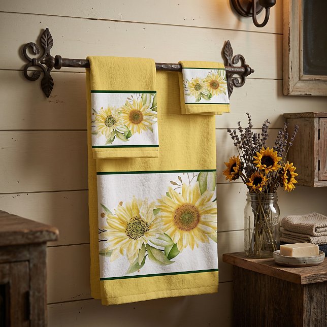 Weiche Aquarellblumen Badhandtuch Set (Von Creator hochgeladen)