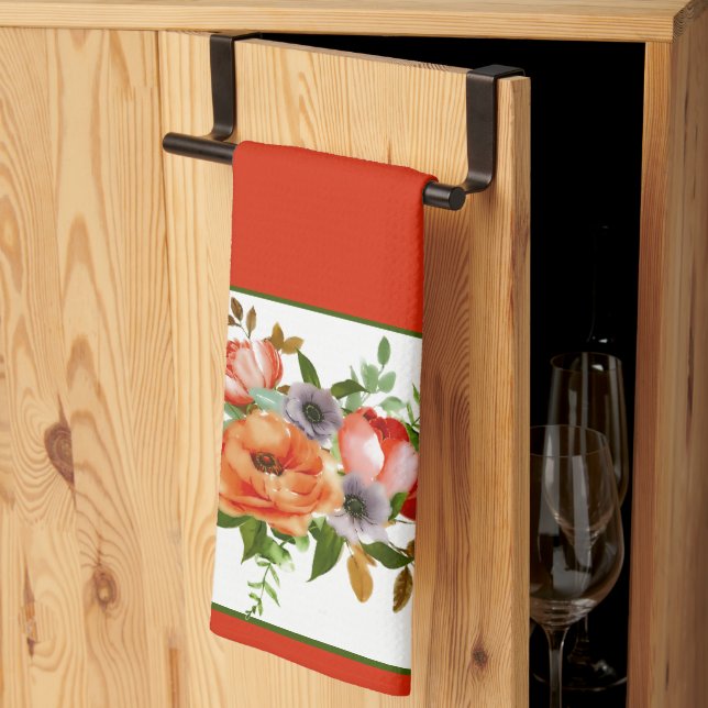 Weiche Aquarellfarbe Blumen Küchentücher (Drittel gefaltet)