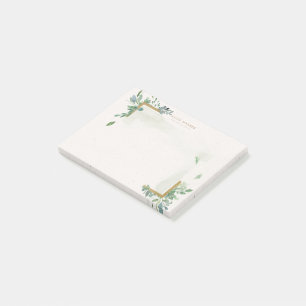 weiche Aquarellgoldgrün monogramm post it not Post-it Klebezettel