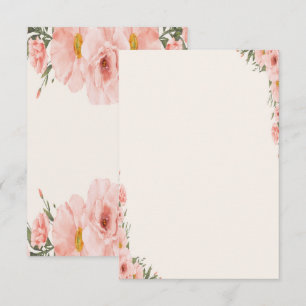 Weiche Aquarellpinke Blume Mitteilungskarte