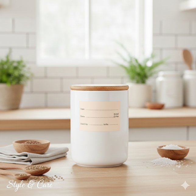 Weiche Beige Lebensmitteletiketten für Zuhause und Lebensmitteletikett (Soft Beige Food Labels for Home and Kitchen)