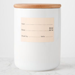 Weiche Beige Lebensmitteletiketten für Zuhause und Lebensmitteletikett