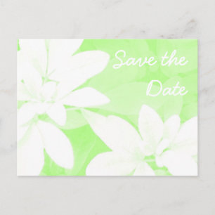 Weiche Blätter Grüne "Save the Date" Postkarte