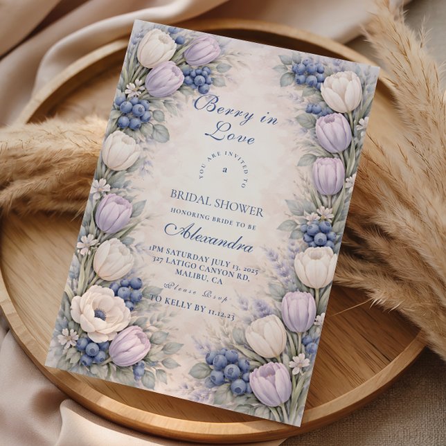 Weiche Blaubeer-Botanicals-Brautparty Einladung (Von Creator hochgeladen)