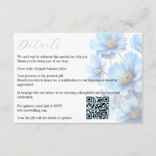 Weiche Blaue Himalaya-Mohn-Blumengarten-Hochzeit Begleitkarte